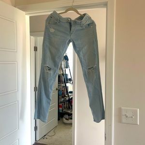 Light wash, low rise flare jeans
